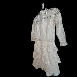 Pretty Little Thing White Lace Frill Detailed Dress